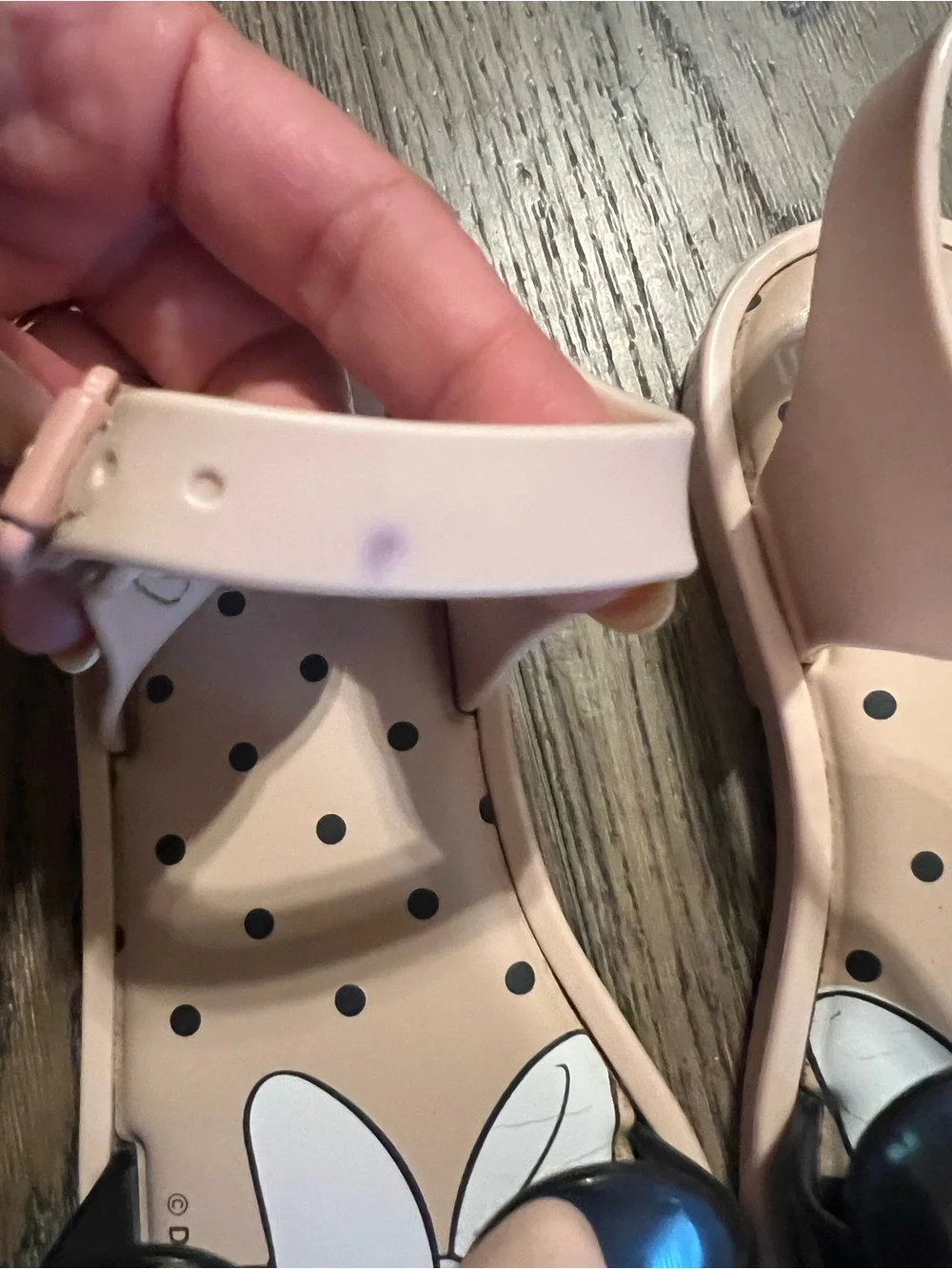 Mini Melissa Disney Minnie Mouse Pale Pink Jelly Sandals with Glossy Finish